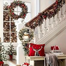 1pc Charming Snowman Wreath Wooden Sign - Perfect For Christmas & All-Season Home Decor - Ideal Gift For Friends & Colleagues - Multi-Functional For Front Door & Wall