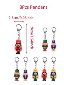 8 chiếc móc chìa khóa Acrylic Giáng sinh Móc chìa khóa Kẹp hạt dẻ Giáng sinh, Mặt dây chuyền Acrylic 9*2,6cm dùng để trang trí Giáng sinh Trang trí Giáng sinh Trang trí phòng Treo đồ trang trí, Túi quà tặng cho tiệc Giáng sinh Túi dệt Trang trí Đồ trang trí Giáng sinh, Giáng sinh - Nhiều màu - Xem 4
