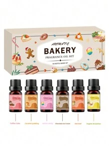 1/6pcs,Bakery Scented Essential Oil - 10ml Each, Aromatherapy Fragrance Oils For Diffusers, Candles, Humidifiers - Relaxing Scents Including Pumpkin Pie, Tiramisu, Vanilla Cake, And More Gifts Birthday Graduation
