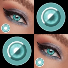Lalens Halloween Costume Green Colored Contact Lenses, Christmas Magic New Green Colored Contacts, Anime Cosplay Colored Contacts, Disposable Colored Contacts - Blue - View 8