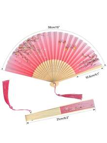 Abanico plegable de estilo chino, abanico de danza Hanfu tradicional chino, abanico de bambú de verano - Multicolor - Ver 4