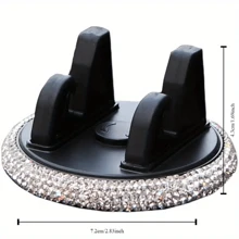 PVC Material Rhinestone Car Phone Holder, Universal Dashboard Phone Stand, Adjustable Car GPS Mount, Cute Rotating Clip, Suitable For Landscape And Portrait Screens - Multicolor - View 3