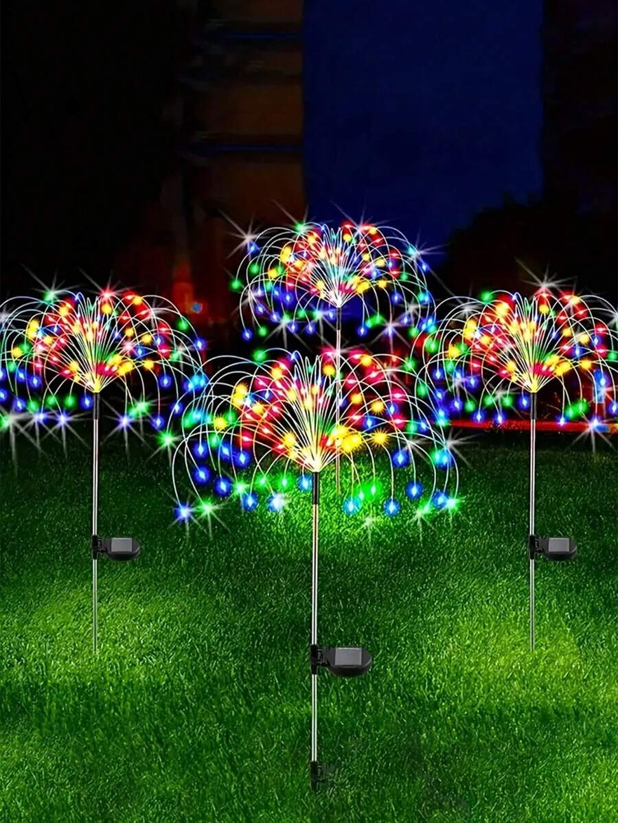 1 件 FACHOI 太阳能烟花灯 60 LED - 420 LED 户外花园装饰，8 种模式，非常适合露台、走道、小路、派对和婚礼 - 彩色 - 查看 1