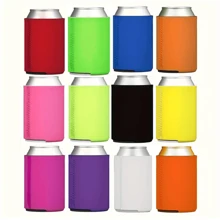 6pcs Blank Can Cooler Sleeves, Cup/Can Sleeves, Reusable Cup Sleeves, Soft Insulated Can Cooler Sleeves For Soda, And Water Bottles, Coffee Cups - Multicolor - View 1