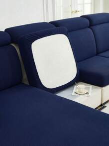 1 Stück einfarbiger Sofakissenbezug, modern minimalistischer elastischer Samt-Sofabezug aus Maisvelours, geeignet für Wohnzimmer, Zuhause - Marineblau - Übersicht 8