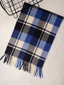 2024新款秋冬情侣格纹条纹双面流苏保暖围巾 男友礼物 男女通用 师生生日礼物 长款加厚围脖 日韩风 休闲优雅 - 多色 - 查看 5