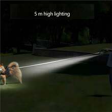 高品质 5 米 LED 照明伸缩宠物散步牵引带，带 LED 照明手电筒，宠物安全伸缩宠物散步牵引带 - 彩色 - 查看 5