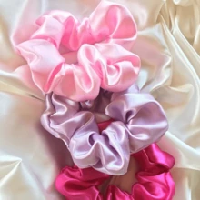 Kit 10 Hair Scrunchies Satin Elastic Anti-Frizz Tie - Nhiều màu - Xem 3