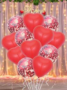 kumozawa 10 件/套乳胶气球，心形设计派对庆祝装饰气球，适合派对返校情人节 - 紅色 - 查看 5
