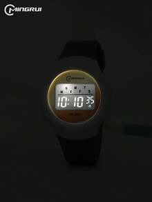 MINGRUI 时尚拼色儿童手表，彩色卡通表盘设计，30 米防水，闹钟，夜光，多功能 - 黑色 - 查看 4