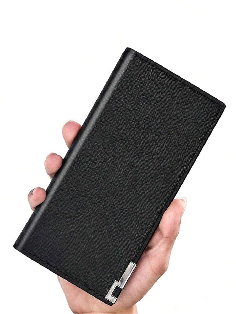 手拿包商务创意男士钱包长款韩版软皮十字纹薄款钱夹钱包春夏新年情人节礼物春夏度假旅行 - 彩色 - 查看 1