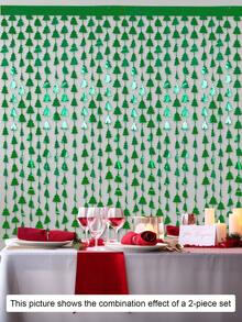 1 Stück - Kreativ gestalteter Schneeflocken-förmiger Regenseidenstoff Vorhang in Baumform, dekorativer Hintergrundwand-Vorhang, Weihnachtsfeier Heim Szenen Dekorationsmaterial