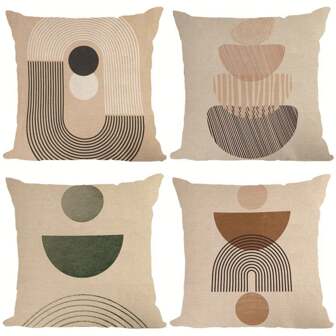 1pc Line Geometry 3D Print Pillow Cover, Sofa/Tatami Decoration (Pillow Insert Not Included), Available In 3 Sizes