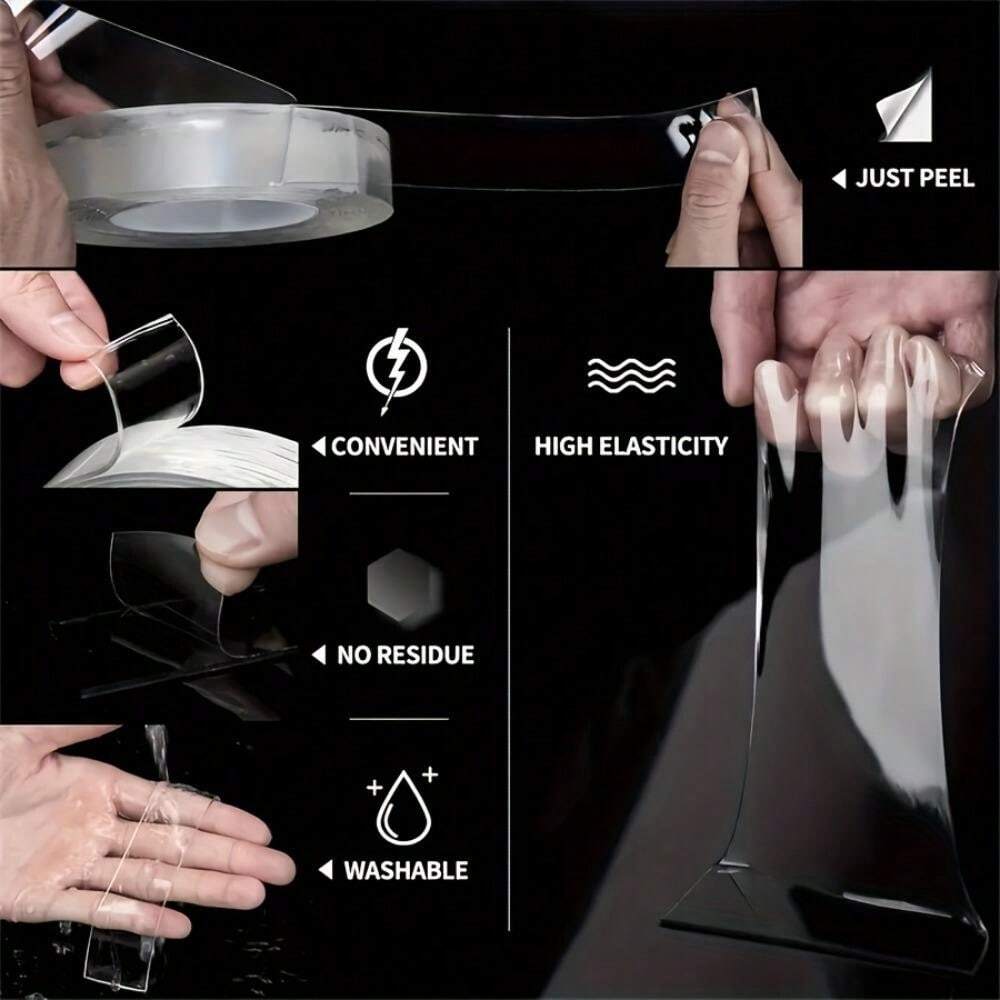 1 Roll Heavy Duty Double Sided Tapes, Reusable Traceless Strong Sticky