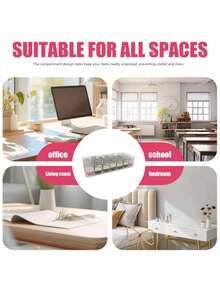 带盖 7 隔层透明隐形眼镜盒，防尘收纳盒，适用于存放发夹和珠子等日常小物品 - 彩色 - 查看 6