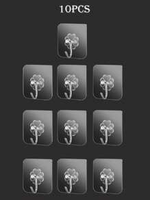 30pcs Transparent Adhesive Hooks, Wall Mounted Sticky Hooks For Kitchen, Bathroom, Bedroom, Office, Removable And Waterproof, Heavy Duty Suction Cup Hooks For Storage And Organization - Multicolor - View 11