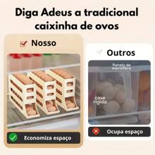 Egg Holder Dispenser Organizer Egg Tray Refrigerator Transparent 4 Tier 30 Eggs Automatic Holder - Multicolor - Ver 5