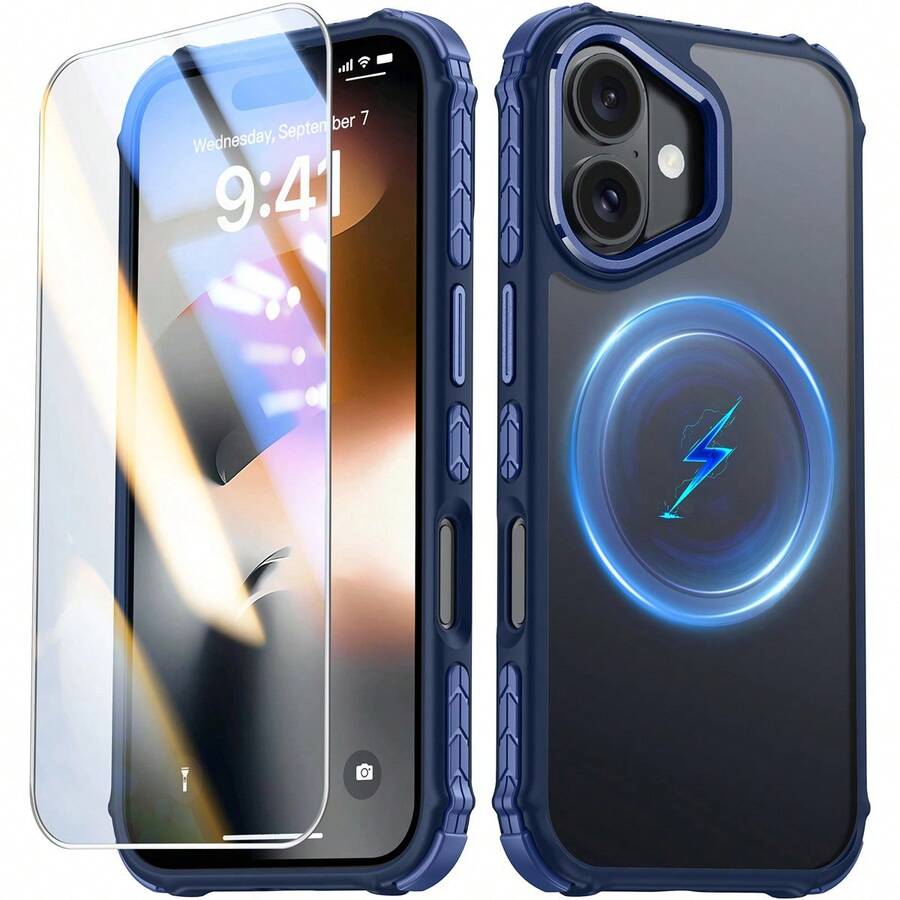 For IPhone 16 Case, [1X 9H Screen Protector] [AntiFingerprint