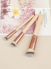 Bộ 3 Cọ Trang Điểm Cho Người Mới Bắt Đầu, Cọ Che Khuyết Điểm, Phấn Má Hồng, Kem Nền, Dành Cho Người Mới Bắt Đầu - Bụi hồng - Xem 8