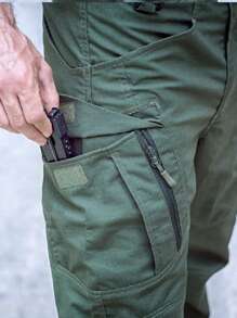 Men Pants - 軍綠色 - 查看 5