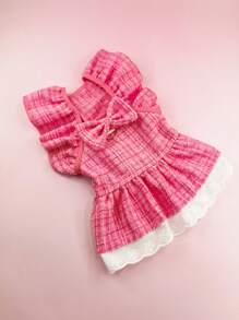 1 Stück Kariertes Schleifen-Dekor Süßes Haustierkleid - Verschiedenfarbig - Übersicht 3