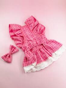 1 Stück Kariertes Schleifen-Dekor Süßes Haustierkleid - Verschiedenfarbig - Übersicht 6