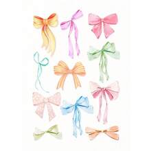 1pc Tranh vải canvas nơ màu hồng màu nước thời trang nghệ thuật treo tường quả cầu disco anh đào ngựa vằn áp phích in phòng cô gái học đường trang trí nhà không có khung - Nhiều màu - Xem 18