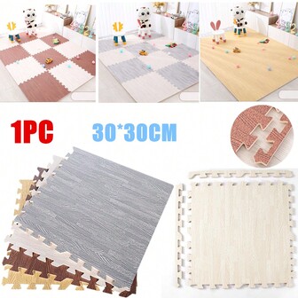1PC 30x30cm Foam Floor Mat Home Bedroom Flooring Mat Game Activity Soft Floor Foam Play Gym Puzzle Mats Wooden Interlocking Mat Splicing Mat Tatami Mat Thickened Wood Grain Floor Mat