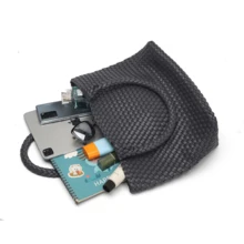 Woven Bag For Women, Vegan Leather Tote Bag Large Summer Beach Travel Handbag And Purse Retro Handmade Shoulder Bag - 黑色 - 查看 6
