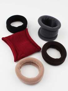 5 pezzi Elastici per capelli spessi da donna, fasce in gomma nera ad alta elasticità per code di cavallo e chignon, accessori per capelli carini e pratici, fermacode, elastici per capelli, abbigliamento da palestra e sport, corda per capelli