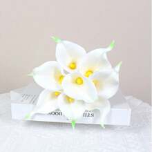 10 STEM CALLUS SILICONE PERMANENT FLOWER - trắng - Xem 7
