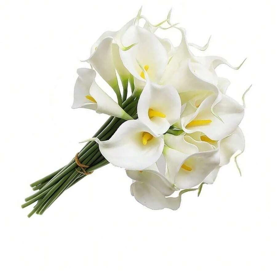10 STEM CALLUS SILICONE PERMANENT FLOWER - trắng - Xem 1