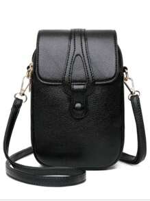 New Stylish Women Shoulder Cell Phone Bag, FASHION SHOPE - Black - View 10