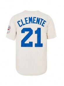 Boyfriend Style Men's Santurce Crabs 21 Roberto CleBoyfriend Style Mente Baseball Jersey Crabbers Puerto Rico Beige - Beige - View 3