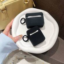 Ốp lưng điện thoại Full màn hình nâng cao tương thích với Apple Airpods Por2 Vỏ bảo vệ tai nghe Bluetooth không dây Airpods 2 thế hệ 3 thế hệ - Nơ đen + khóa treo - Xem 7