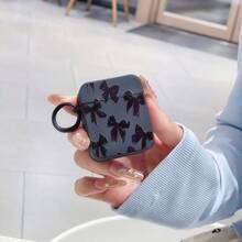 Ốp lưng điện thoại Full màn hình nâng cao tương thích với Apple Airpods Por2 Vỏ bảo vệ tai nghe Bluetooth không dây Airpods 2 thế hệ 3 thế hệ - Nơ đen + khóa treo - Xem 11