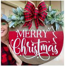 1PC Biển báo Giáng sinh bằng gỗ cổ điển - Biển báo trang trí cho tiền sảnh, vườn, sân trong, thiết kế vòng hoa lễ hội, không cần điện, thích hợp để treo ở cửa trước, biển báo treo cửa nhà ấm áp, hoa văn truyền cảm hứng thú vị bằng gỗ, trang trí nghệ thuật theo phong cách cổ điển cổ điển, dây treo tường in, quà tặng nhà mới phòng khách phòng tắm quán bar quán cà phê vườn văn phòng hội trường trang trí tường - Nhiều màu - Xem 8