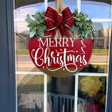 1PC Biển báo Giáng sinh bằng gỗ cổ điển - Biển báo trang trí cho tiền sảnh, vườn, sân trong, thiết kế vòng hoa lễ hội, không cần điện, thích hợp để treo ở cửa trước, biển báo treo cửa nhà ấm áp, hoa văn truyền cảm hứng thú vị bằng gỗ, trang trí nghệ thuật theo phong cách cổ điển cổ điển, dây treo tường in, quà tặng nhà mới phòng khách phòng tắm quán bar quán cà phê vườn văn phòng hội trường trang trí tường - Nhiều màu - Xem 5