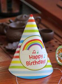 10pcs Rainbow Party Decorative Birthday Hats, Creative Triangular Hats, Home Decor, Suitable For All Birthday Party Hats, Artistic Decorative Gifts - Multicolor - View 12