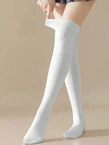 4 双女式拼布过膝袜 - 彩色 - 查看 6