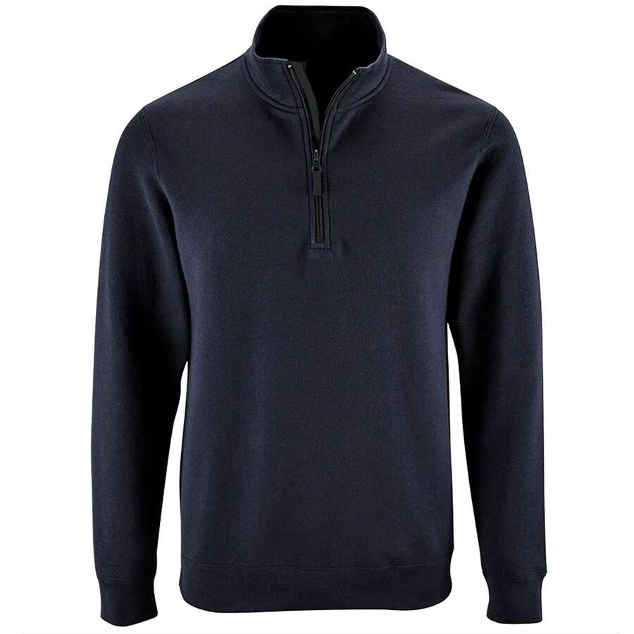 SOLS Mens Stan Contrast Zip Neck Sweatshirt (French Navy) - Blue - View 1