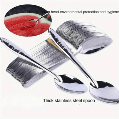 10pcs/Set Elegant Stainless Steel Rose Spoons - Ideal For Fruits And Desserts, Home, Restaurant And Takeout Gifts Back To School