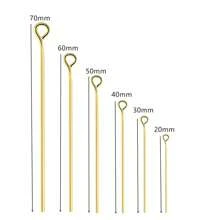 50pcs Stainless Steel Eye Pins 20/30/40/50/60/70mm Head Pins Findings Open Eye Pin For Earring Bracelet Pendant Jewelry Making