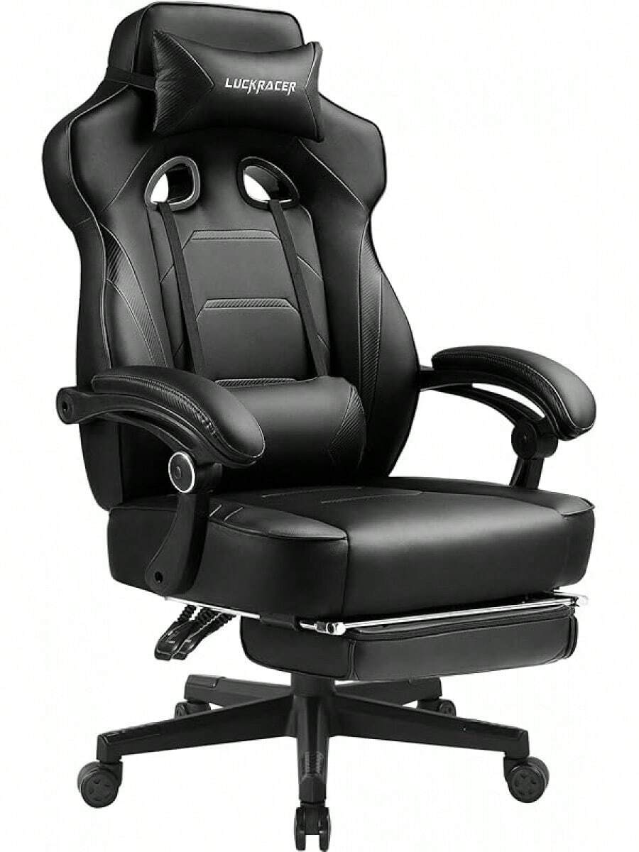 GTPLAYER Gaming Chair With Footrest, Big And Tall Game Chair 350lb