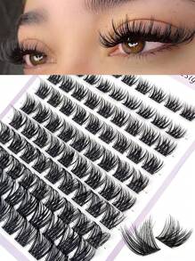 Asiteo 90 件 D 卷曲单根睫毛 8-16 毫米混合尺寸纤细交叉 D 卷曲簇睫毛自然外观漫画 DIY 睫毛延长 - D - 查看 1