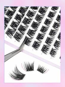 Asiteo 90 件 D 卷曲单根睫毛 8-16 毫米混合尺寸纤细交叉 D 卷曲簇睫毛自然外观漫画 DIY 睫毛延长 - D - 查看 6