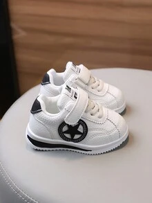 1 paire de chaussures à semelle souple avec boucle et attache, en matériau  confortable, convient aux garçons, filles et bébés, pour les sports extérieurs et le port casual, toutes saisons