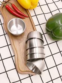 1/6pcs Diameter Stainless Steel Condiment Portion Cups Appetizer Plates Soy Sauce Bowl Serving Saucer Dish Dipping Sauce Cup,Stainless Steel Fruit Tea Trays,Sauce Pan Mini Melting Pot Stainless Steel Steak Sauce Cup Korean Style Dipping Dish With Handle Restaurant Seasoning Cups Tomato Dipping Bowl Sauce Cup With Handle Stainless Steel,School Supplies