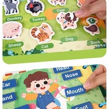 Children's Christmas Gift Paste Book Quiet Book Cognitive BookEnlightenment Early Education Cartoon Quiet Sticker Book Cognitive Quiet Book Animal Ocean Quiet Book Quiet Sticker Book Tear Pull Paste Quiet Book - Multicolor - View 12