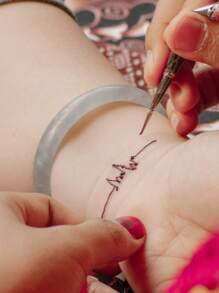 3 件装多色指甲花临时纹身膏，身体彩绘染料，持久植物纹身颜料，适用于手腕和身体 - 彩色 - 查看 5